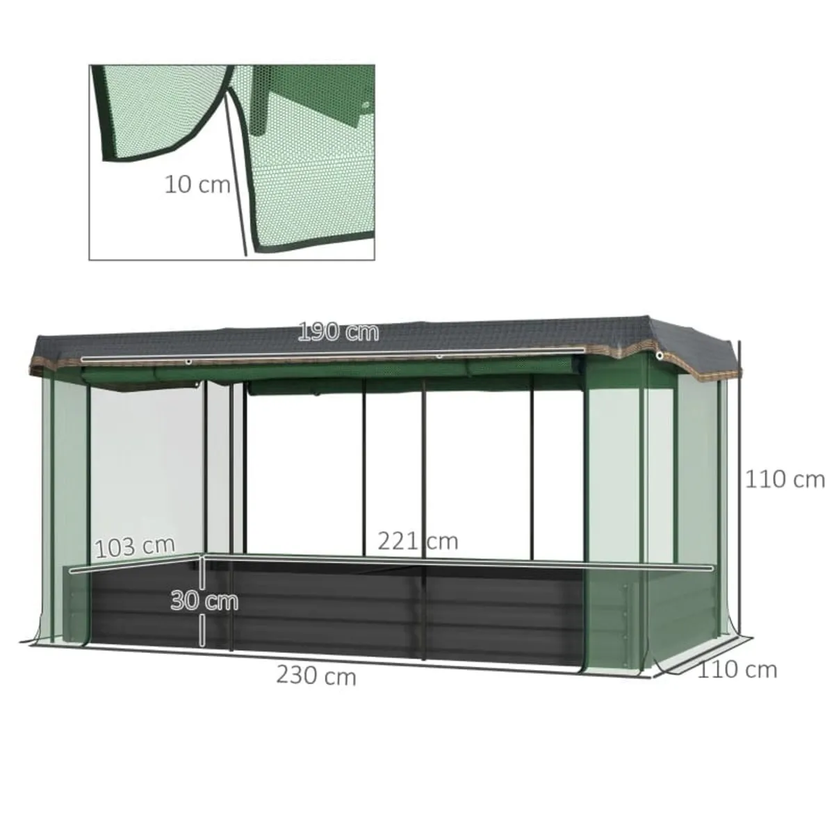 Raised Garden Bed with Bird Protection Net and Sun - Image 2