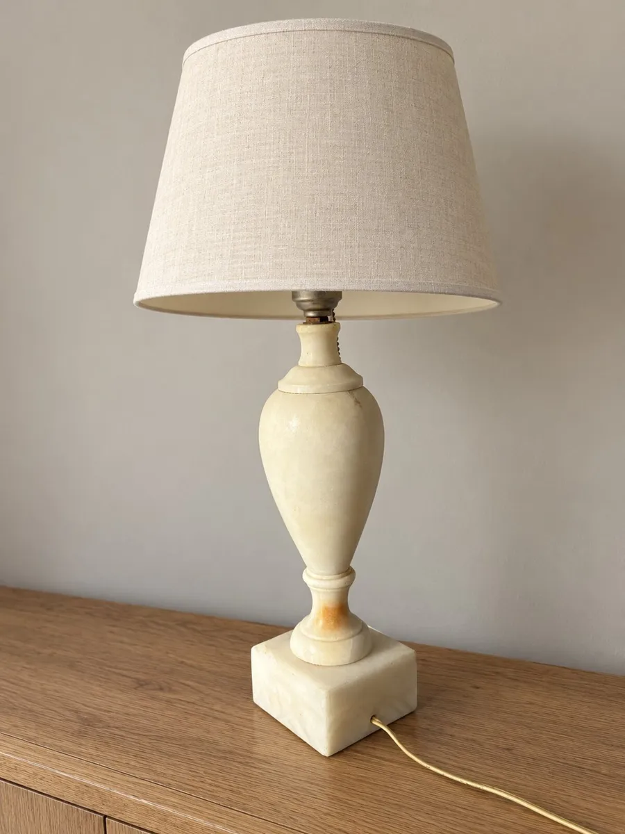 Vintage Alabaster Stone Table Lamp - Image 4