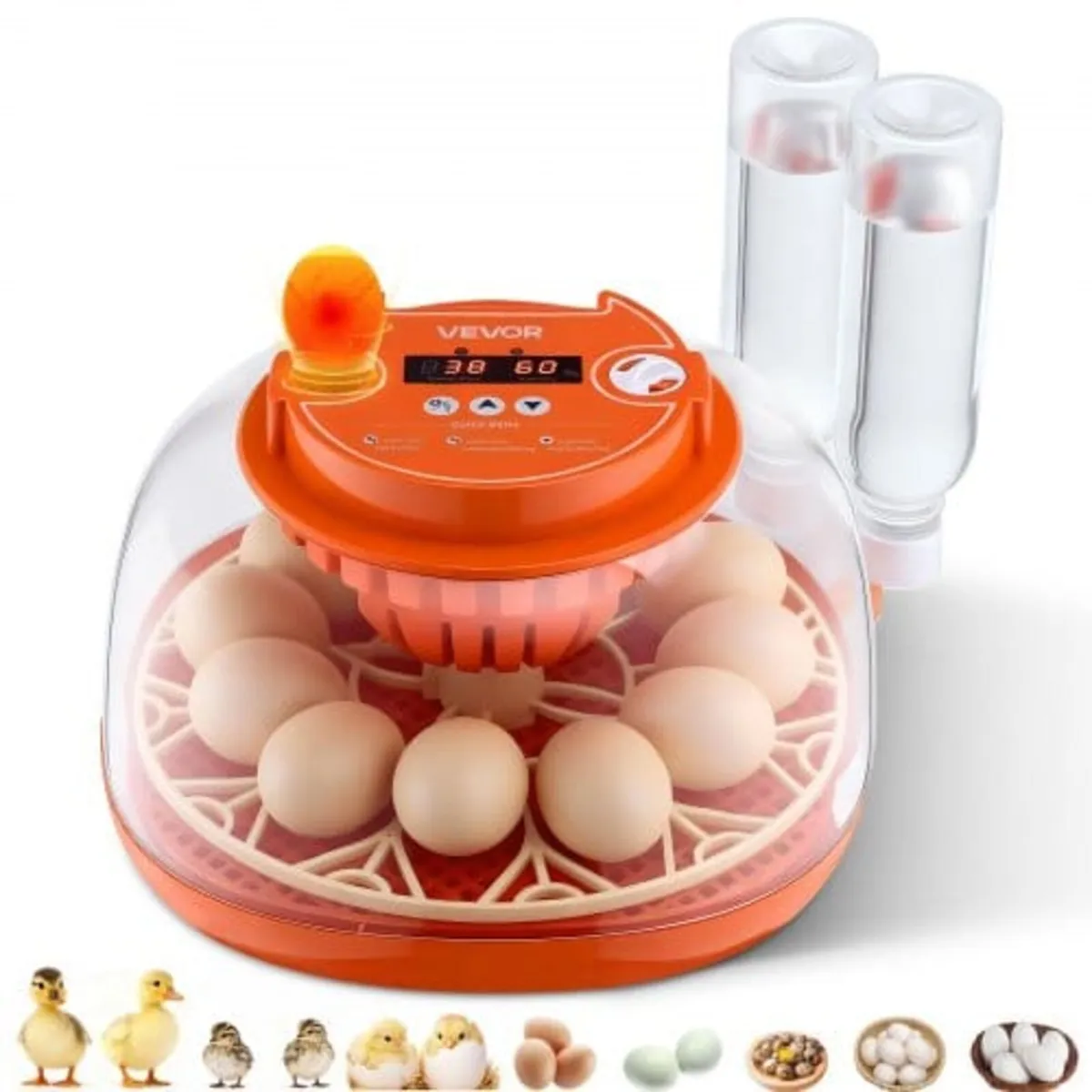 12 Egg Incubator, Automatic Egg Turner with LED Ca - Image 1