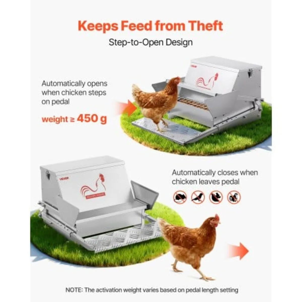 Automatic Chicken Feeder, 25 lbs Capacity, Rainpro - Image 3