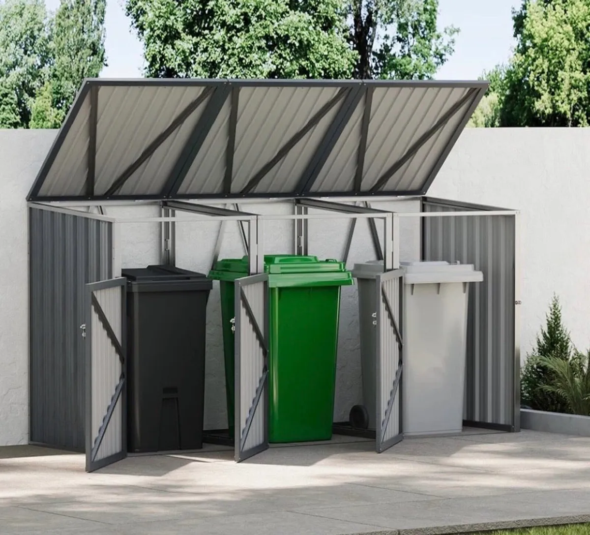 Metal Wheelie Bin Shelter Storage Shed NEW - Image 2