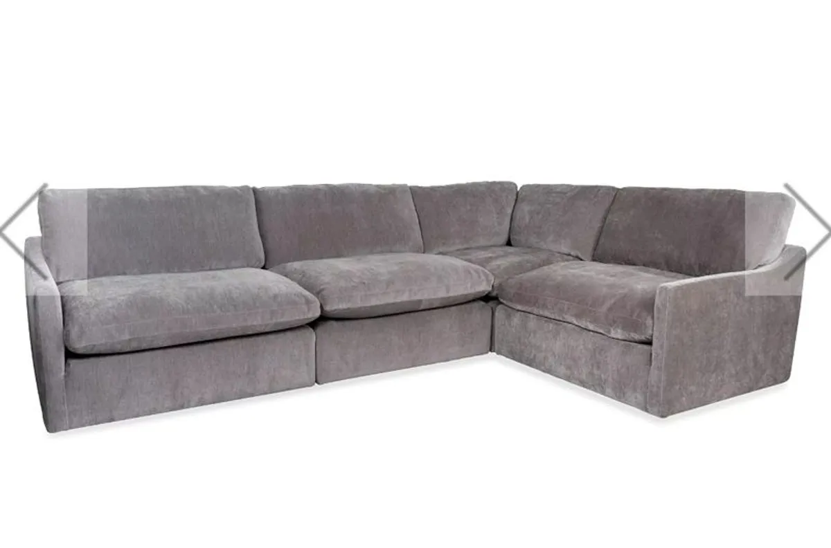 Grey Corner Modular Feather Cloud Sofa - Image 4