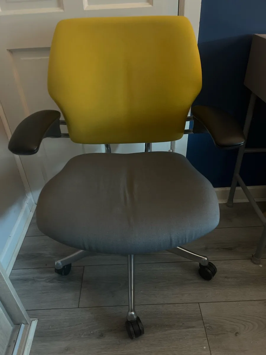 Ergonomic Humanscale Office Chair - Black & Yellow - Image 2