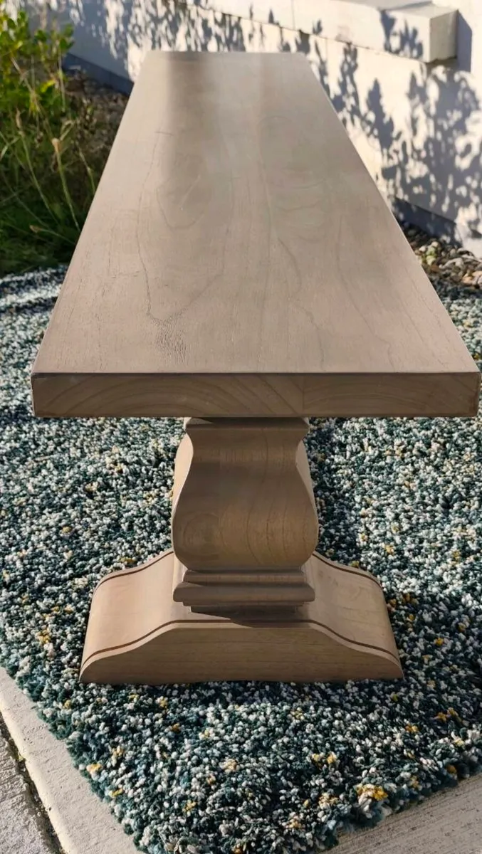 200cm Vintage Ash Dining Bench Ex Display - Image 2