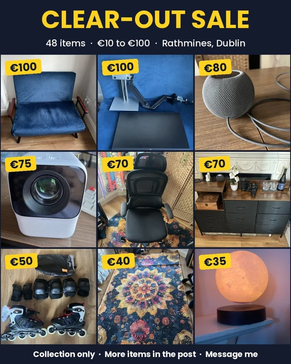 Clear-out sale: 48 items from €10 – Rathmines - Image 1