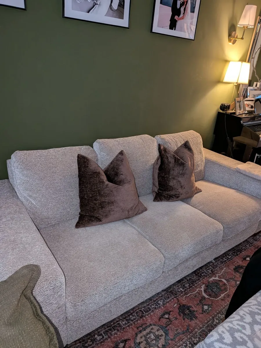 Beige Santorini Sofa 3 Seater - Image 1