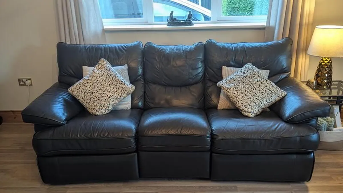 Leather sofa set - 3 seater and 2 seater - Image 1