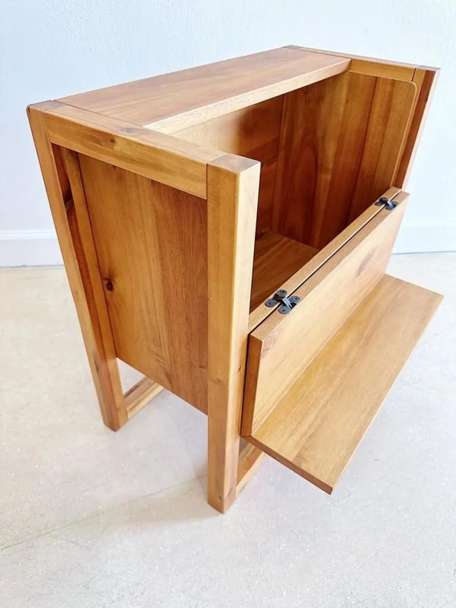 CB2 Solid Wood Elixir Mini Bar Cabinet - Image 2