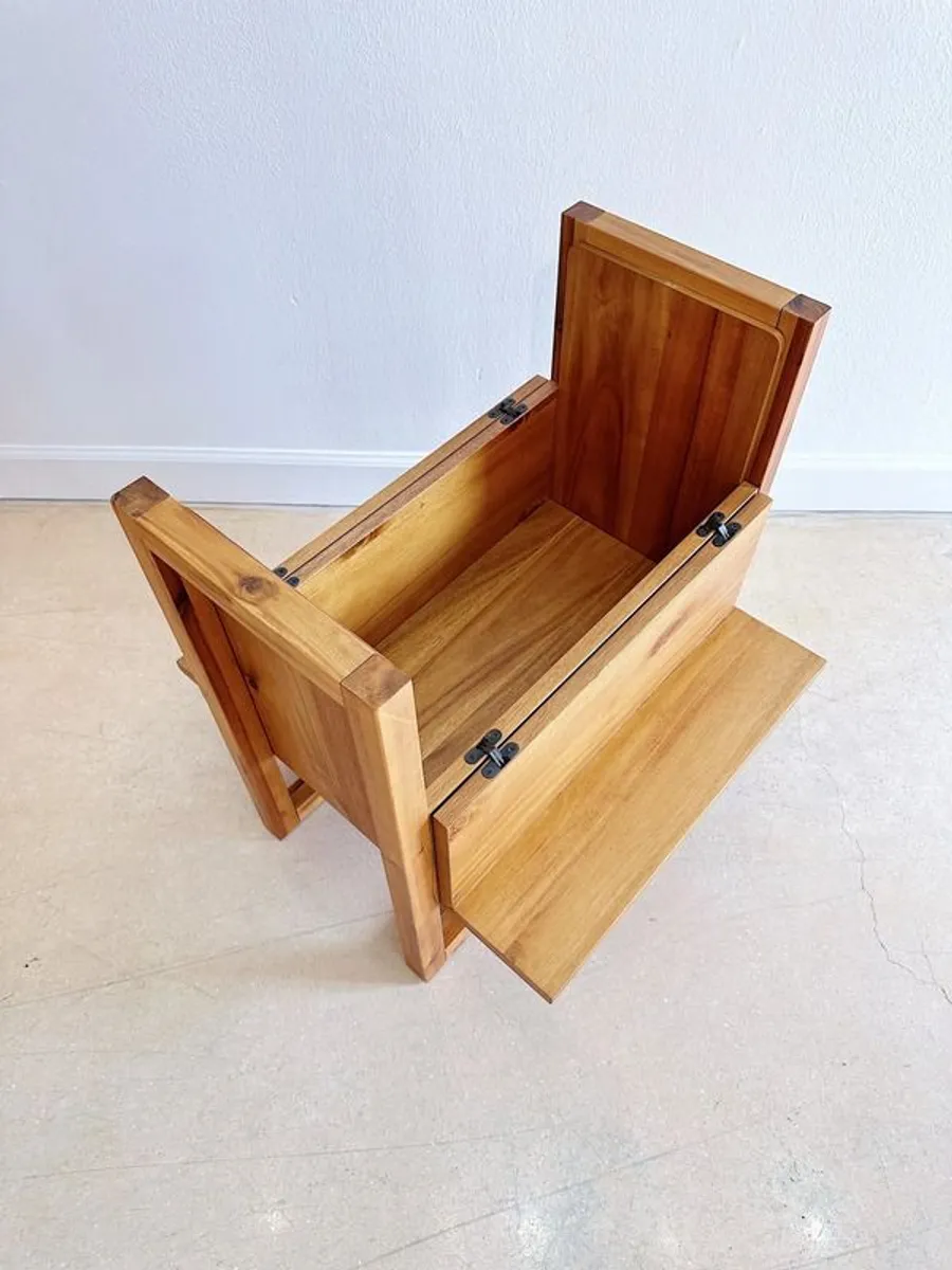 CB2 Solid Wood Elixir Mini Bar Cabinet - Image 3