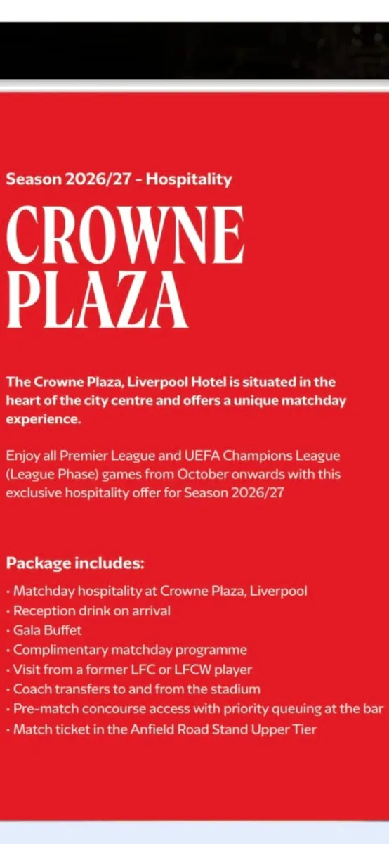 LFC Hospitality Tickets