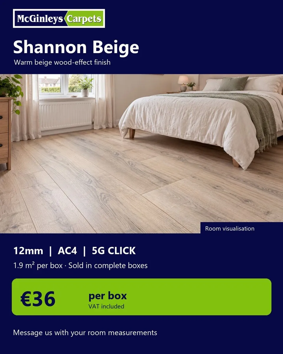 Shannon Beige 12mm AC4 Laminate Flooring - Image 1