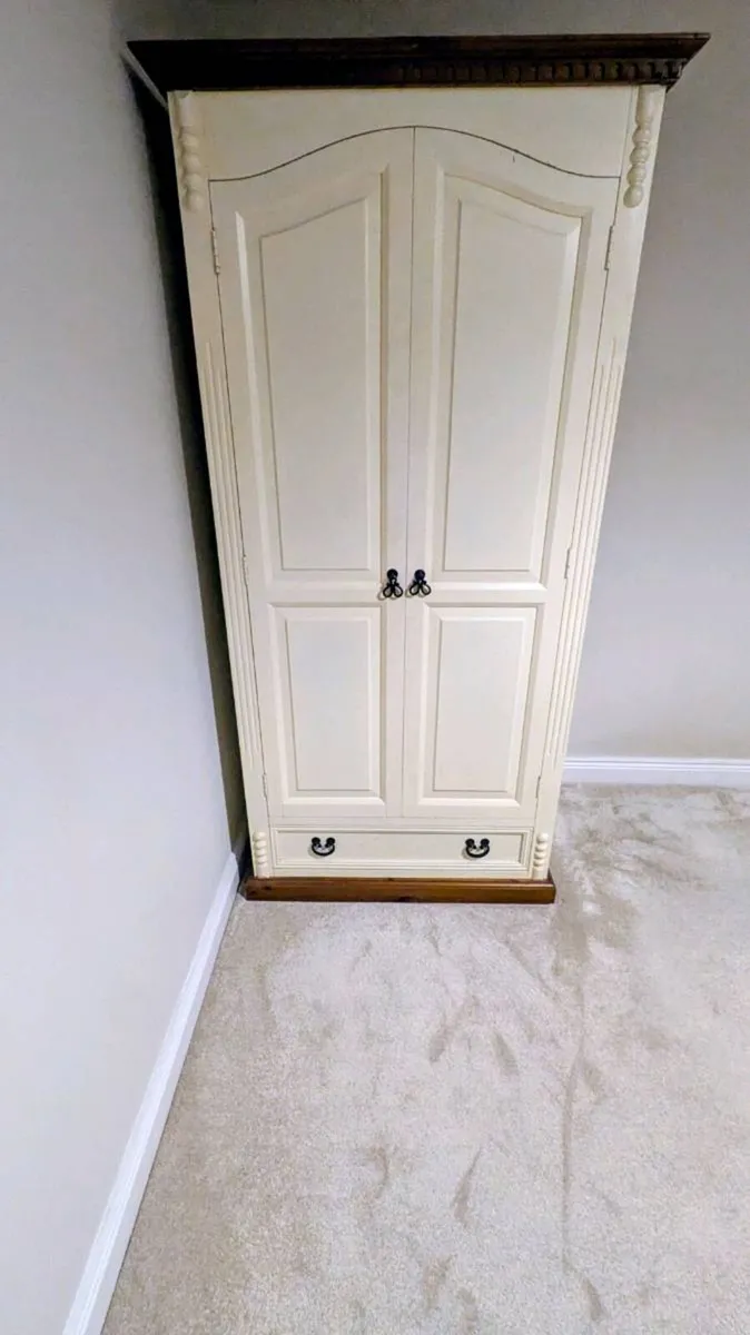 Double Door Cream Wardrobe - Image 1