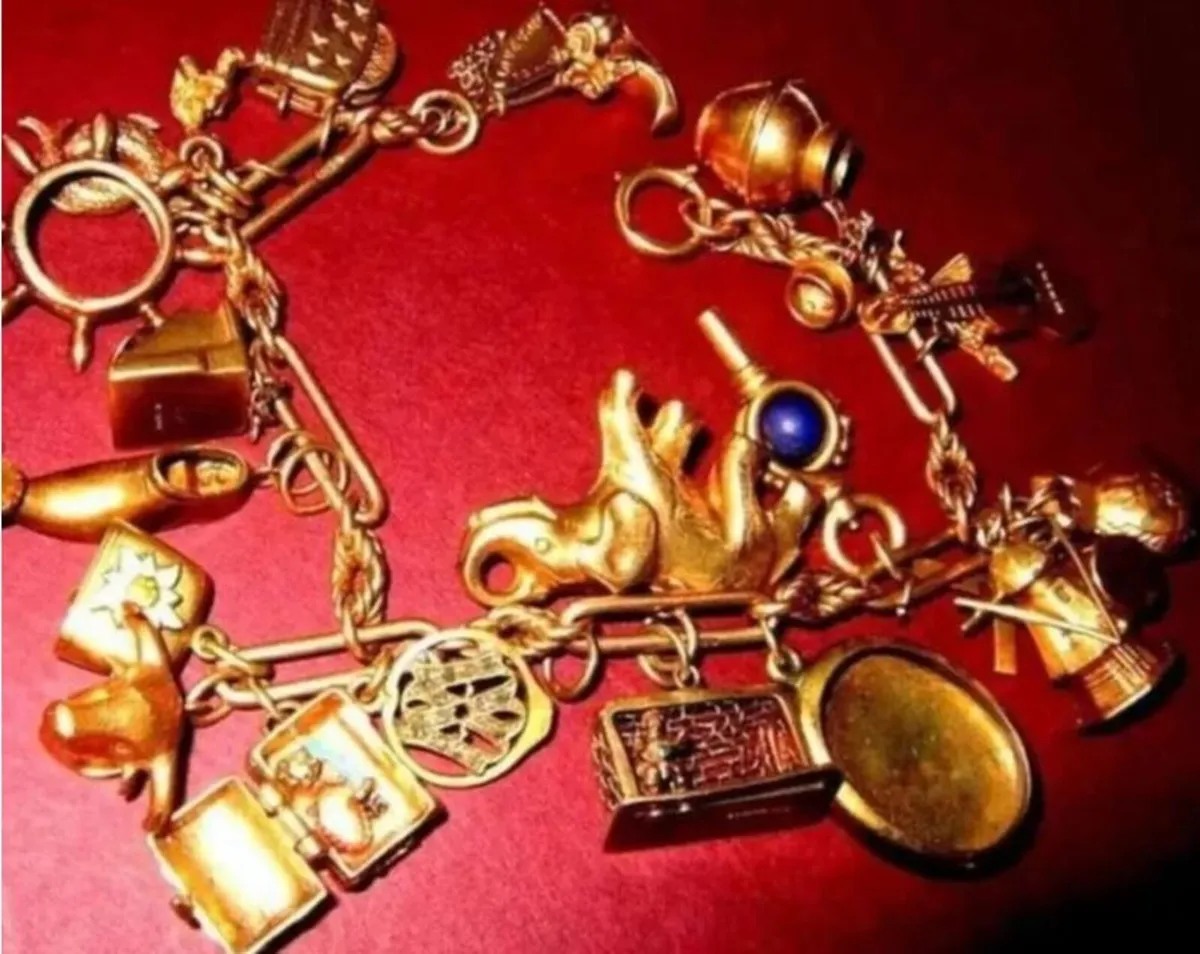 Gold Charm Bracelet/Dutch Diamonds/Vale Charms - Image 1