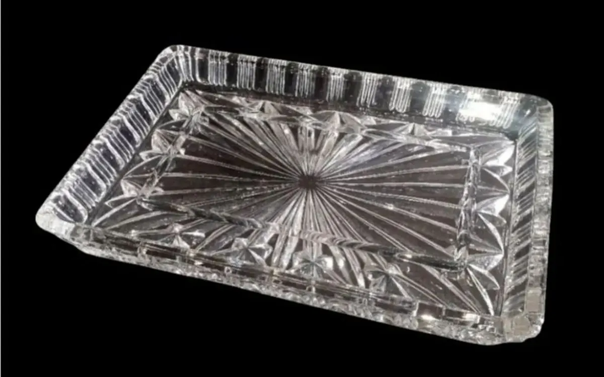 Pristine Godinger Dublin Crystal Vanity Tray - Image 1