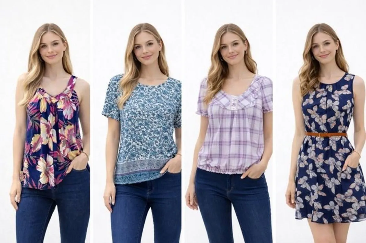 Dress, Jeans & 3 Tops Bundle (5 Pieces) - Image 1
