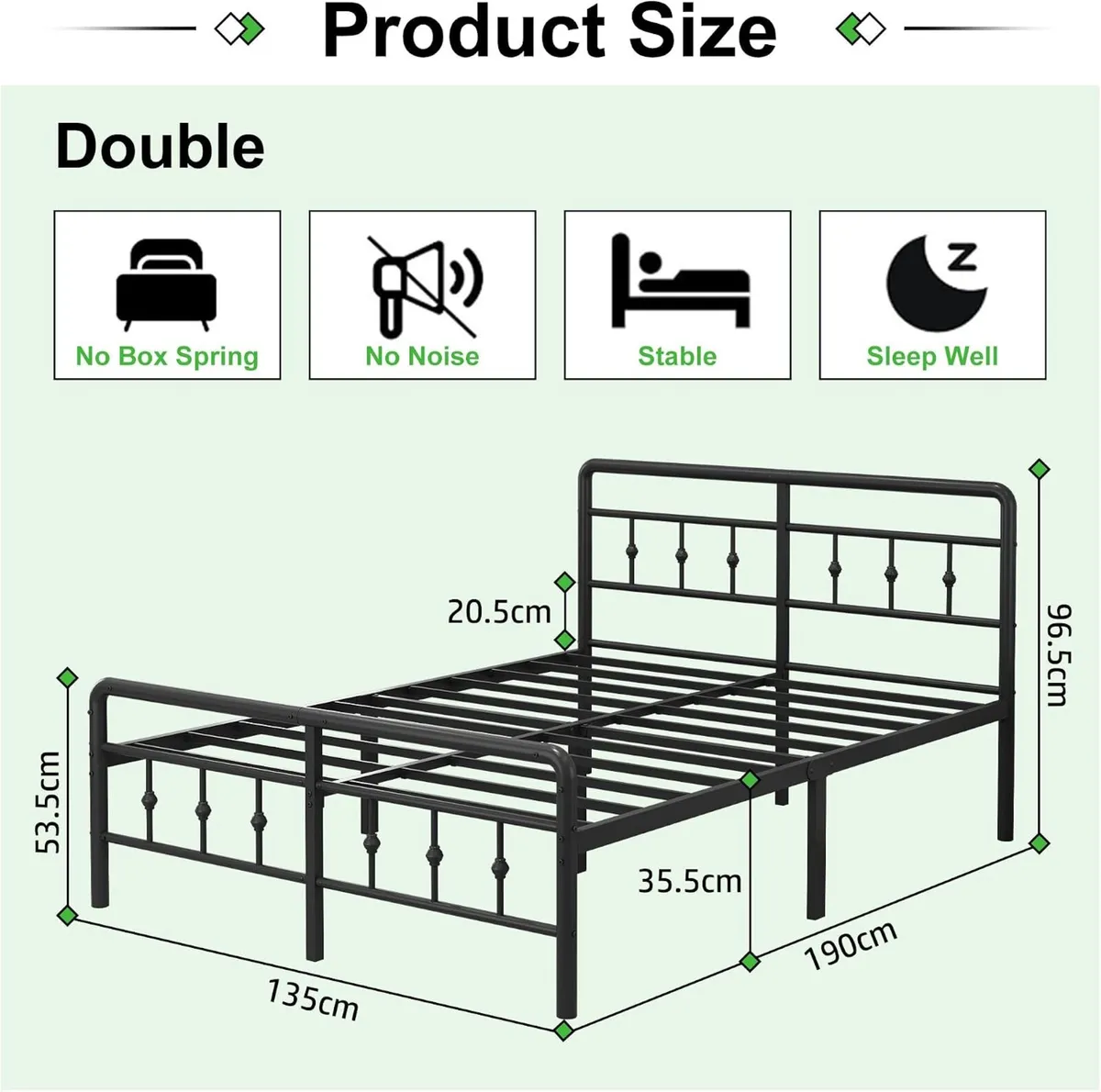Bed Frame with Victorian Headboard - Image 2