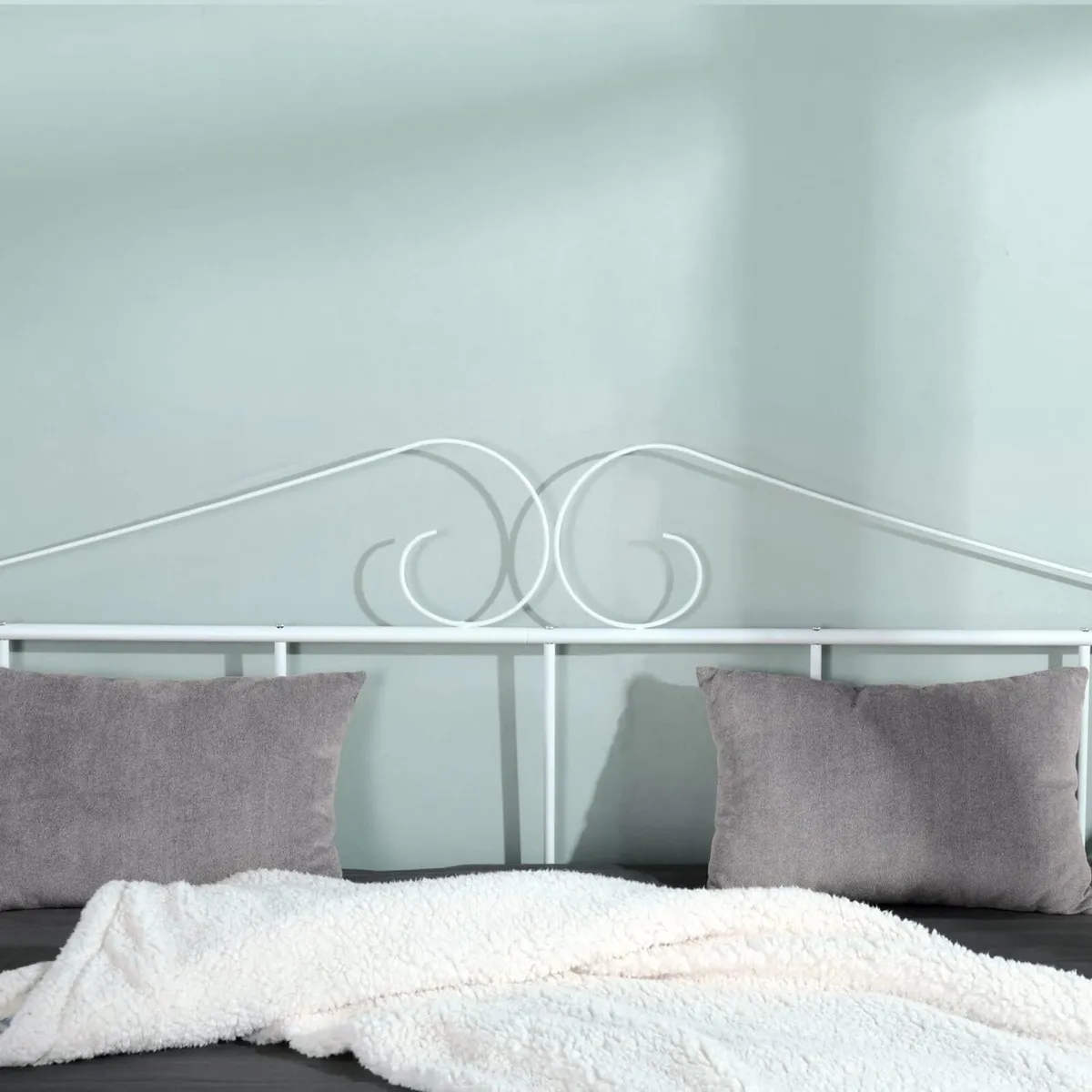 Metal Day Bed Frame with Headboard and Slatted - Image 4