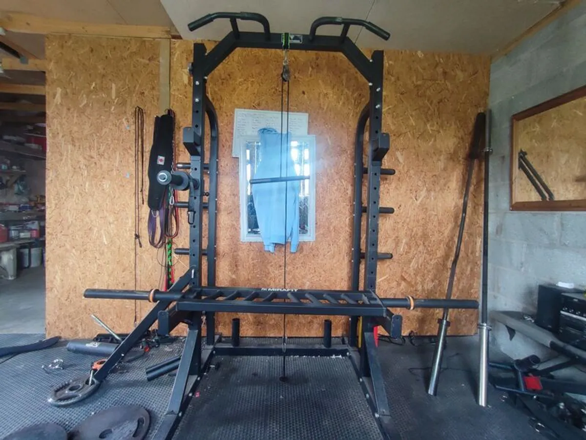 Gym Half Rack + Attachments  Home Gym Package - Image 1