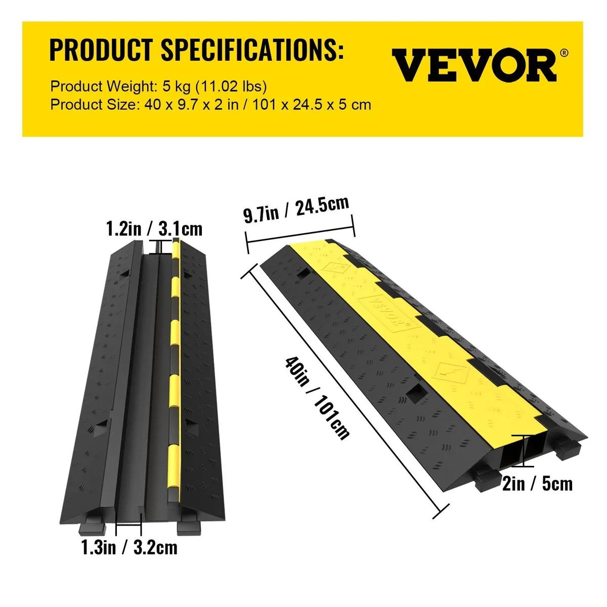 5-Pack 2-Channel Cable Protector Ramps - Image 4