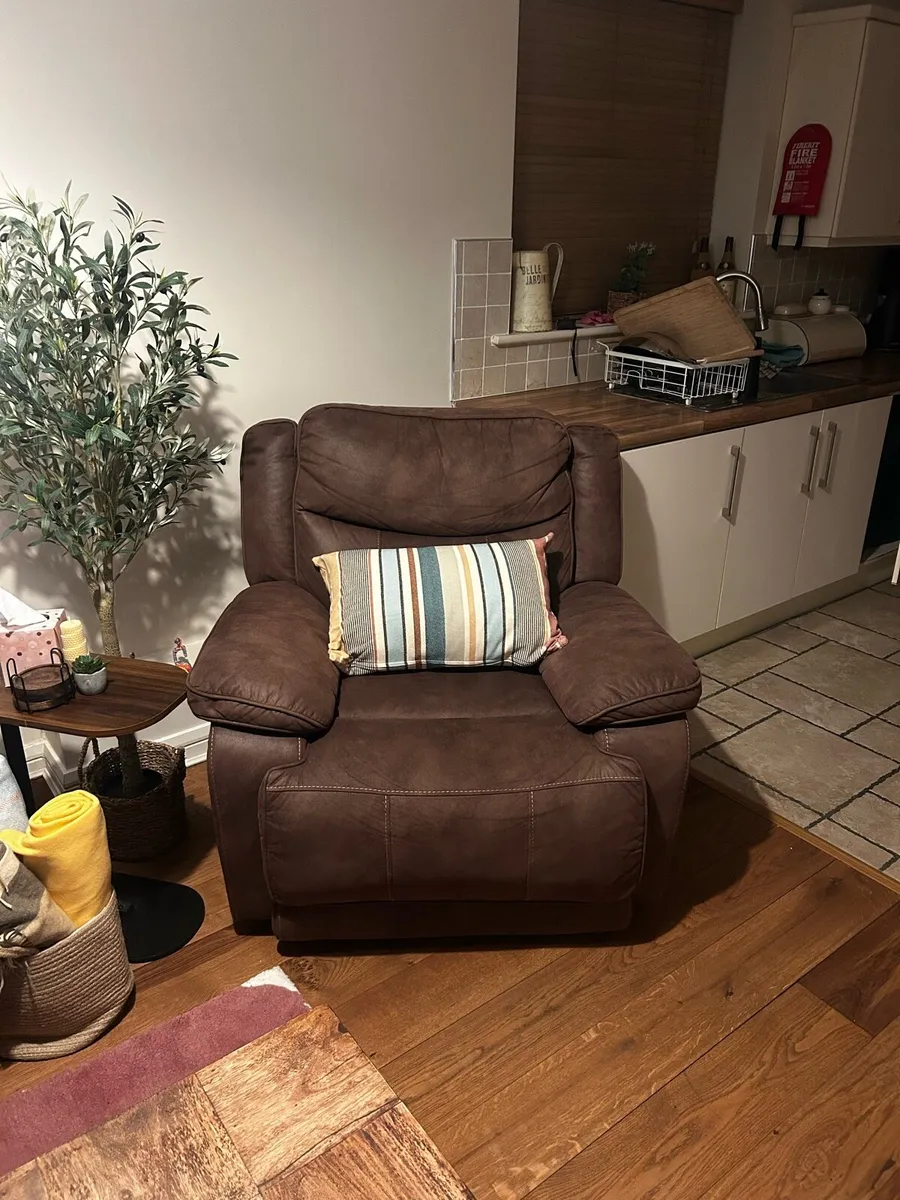 Brown Reclining Armchair - Image 1