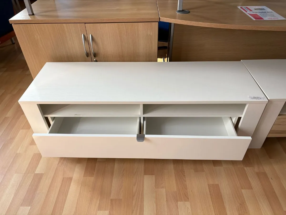 White TV stand/media cabinet - £80 + VAT - Image 2