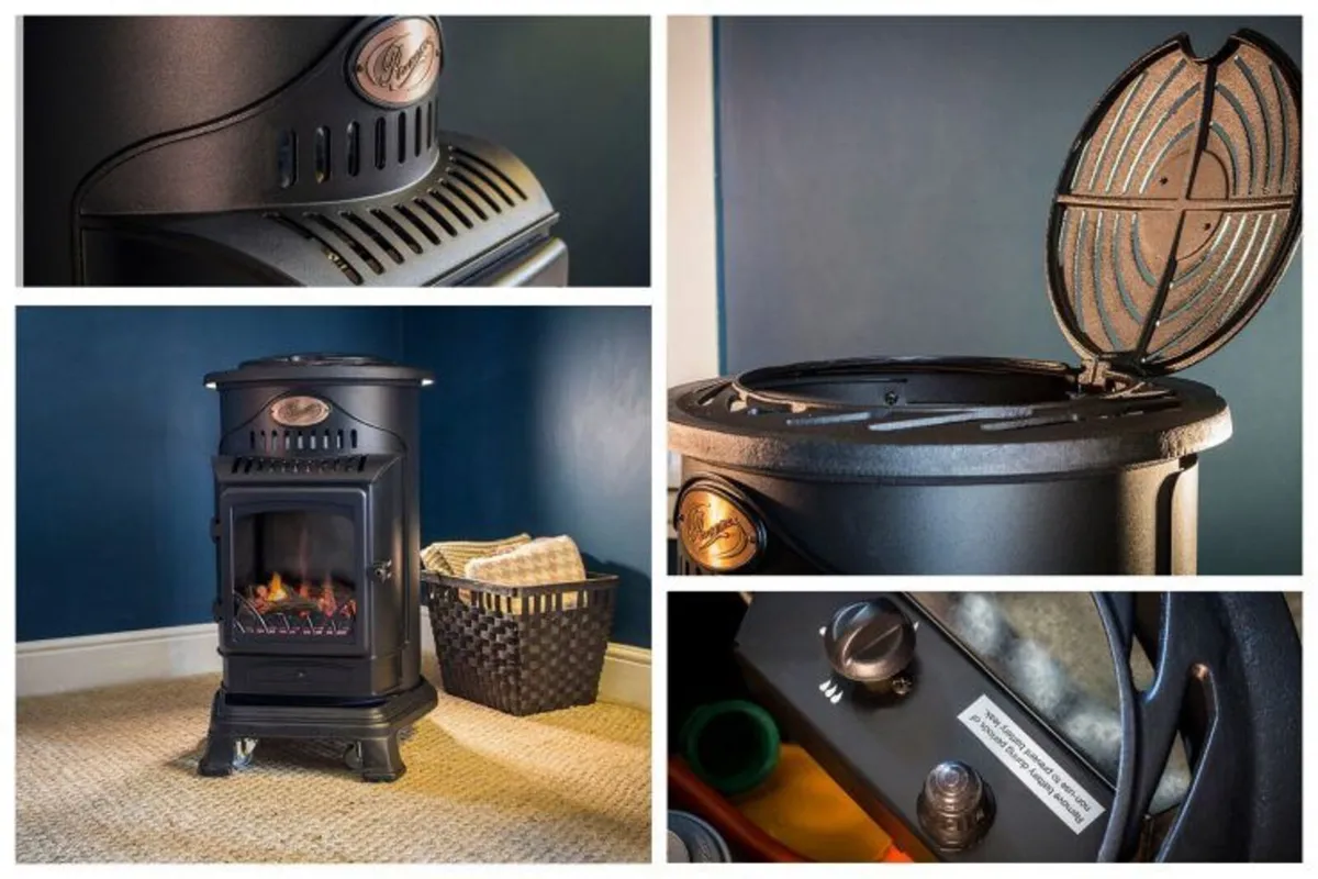 🔥 PROVENCE MOBILE GAS FIRE – 3.4kW REAL FLAME HEA - Image 4