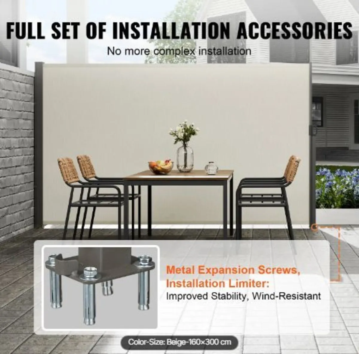 Retractable Side Awning, 63''x 118'' Outdoor - Image 2