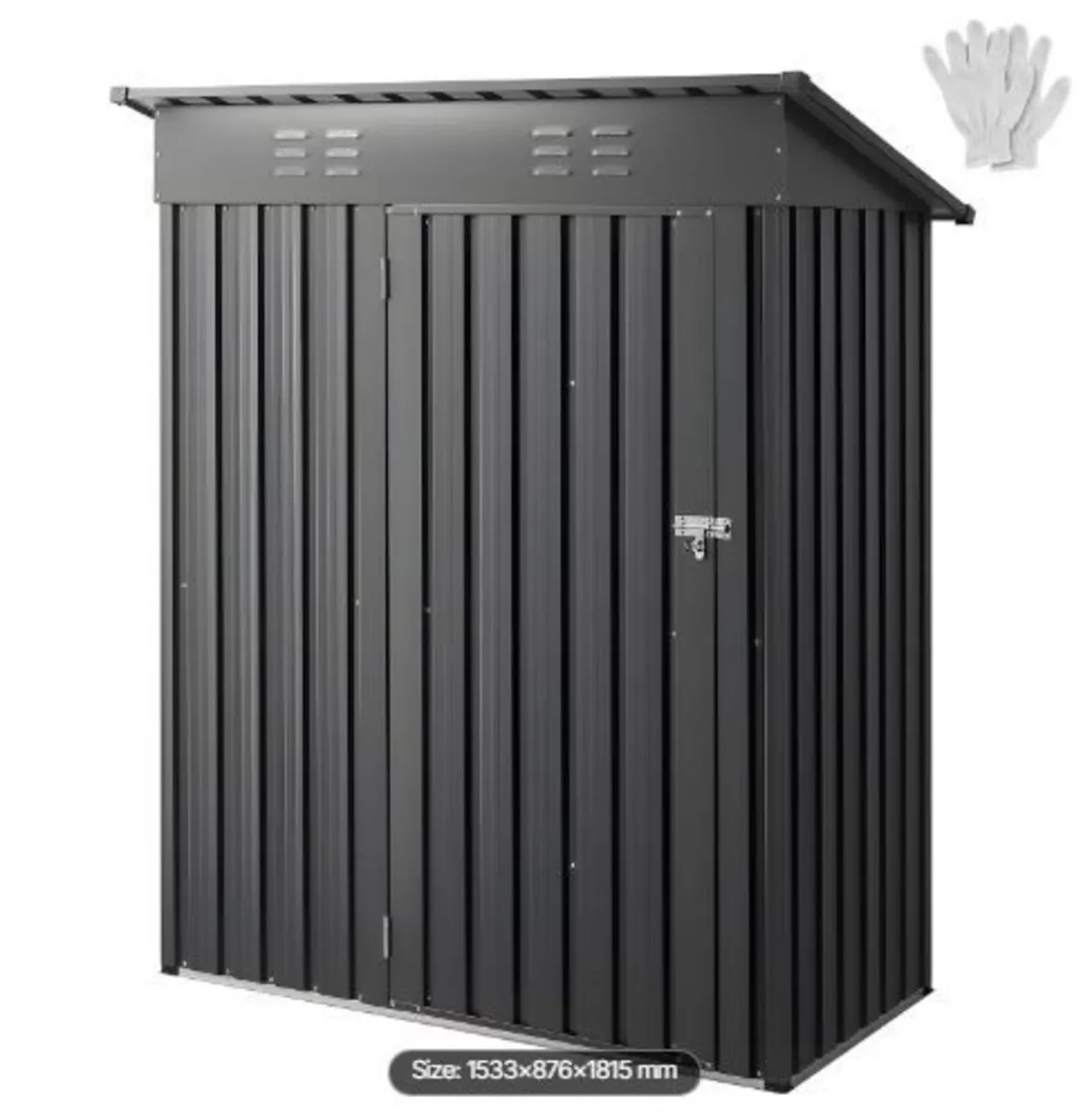 1533 x 876 x 1815 mm Metal Garden Shed - Image 3
