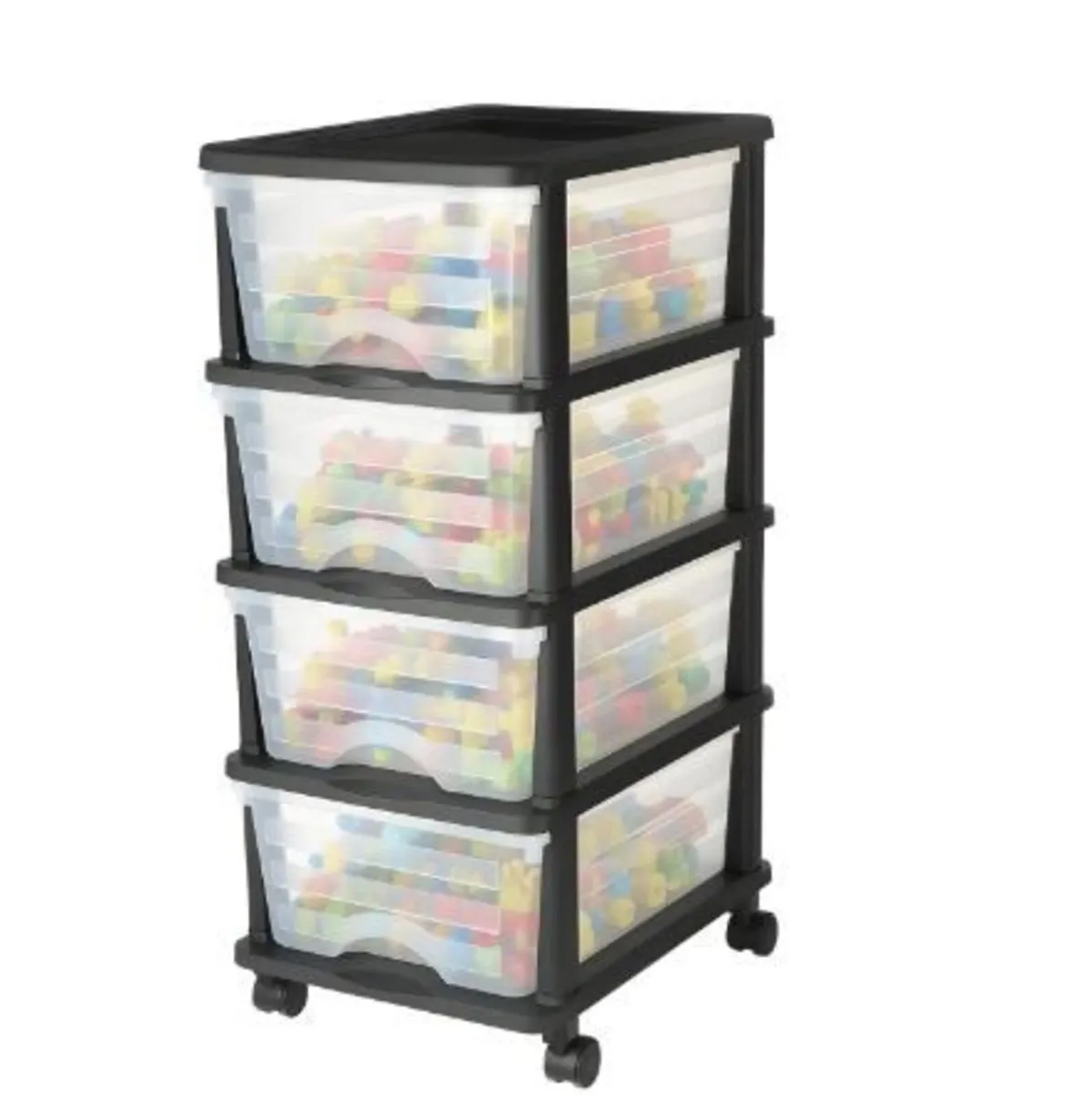 Plastic Storage Drawers Cart, 4 Drawers - Image 2
