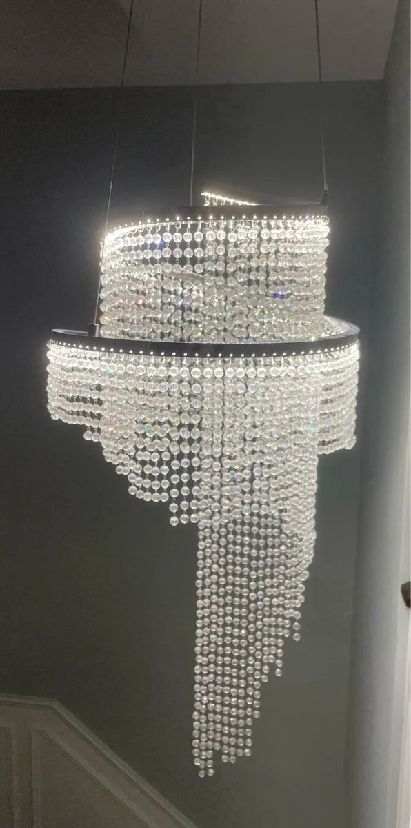 Crystal Spiral Drop Chandelier - Image 1