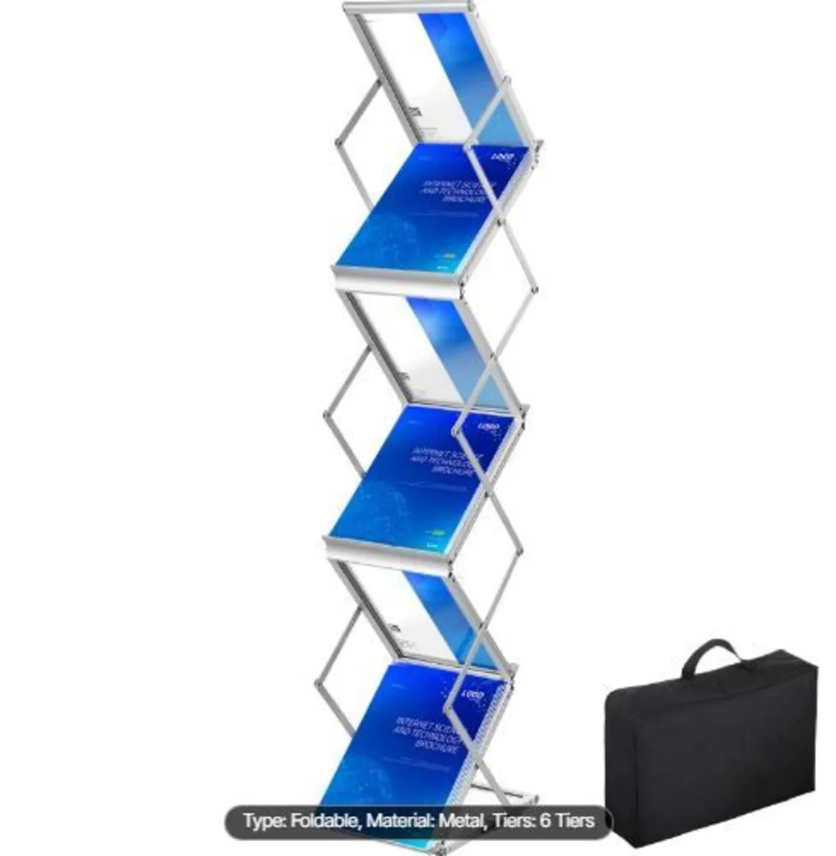 Foldable Magazine Display Rack, 6 Pockets - Image 1