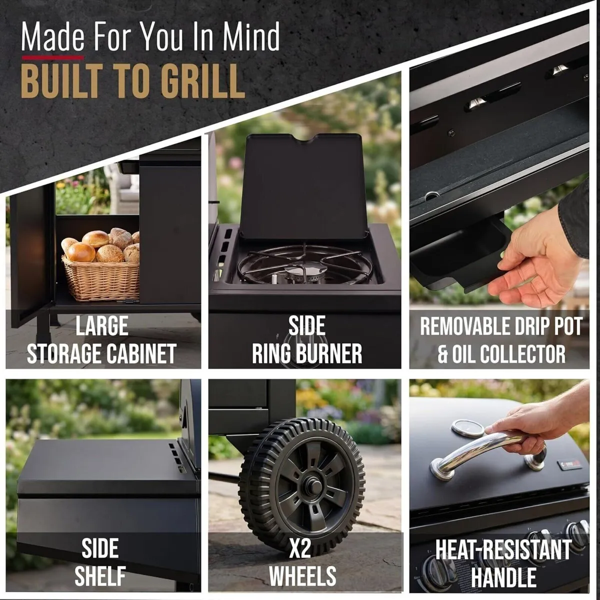4+1 Burner Gas BBQ Garden Grill – Stainless Steel - Image 2