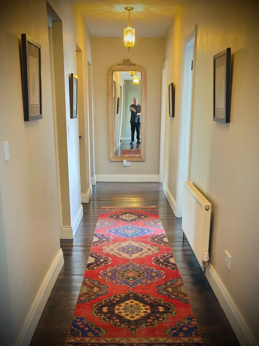 TURKISH HAND-KNOTTED HALLWAY RUNNER - Image 3