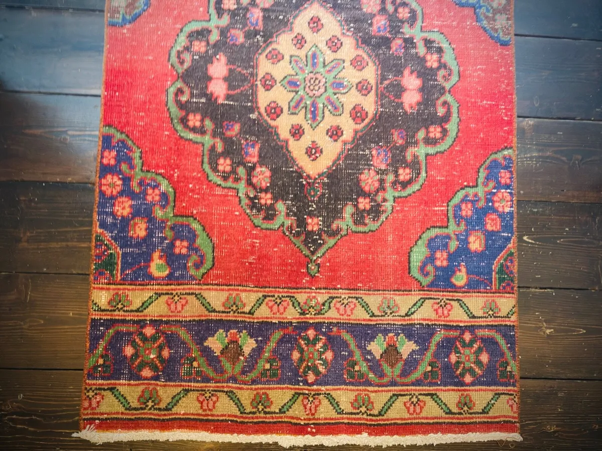 TURKISH HAND-KNOTTED HALLWAY RUNNER - Image 4