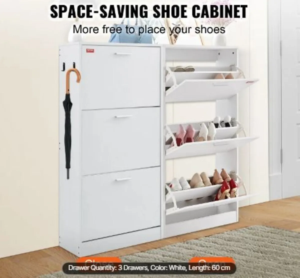 Shoe Cabinet with 3 Flip Drawers - Image 1