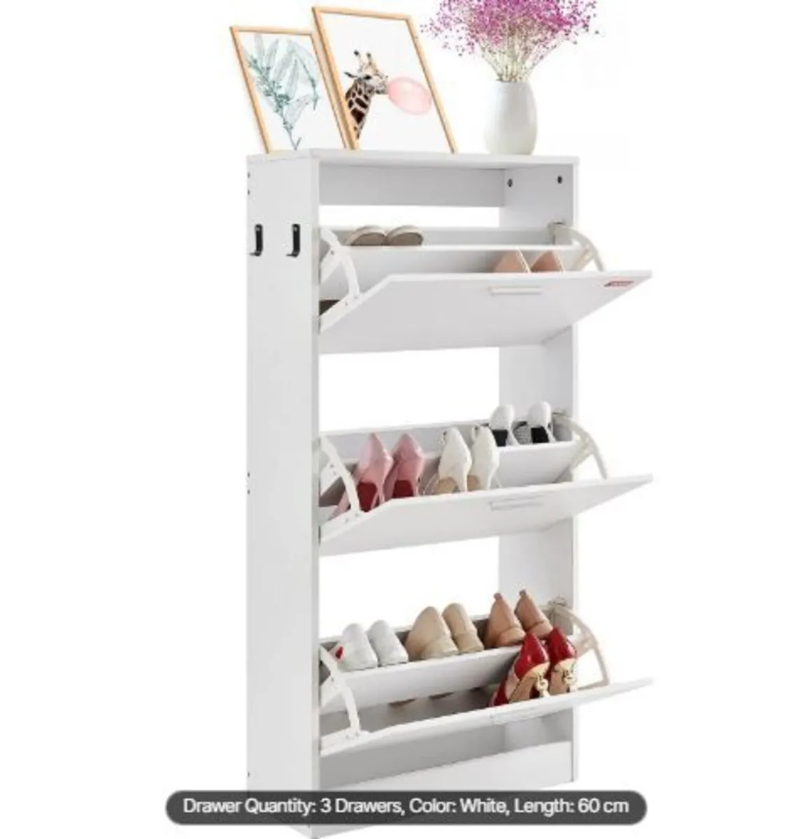 Shoe Cabinet with 3 Flip Drawers - Image 2