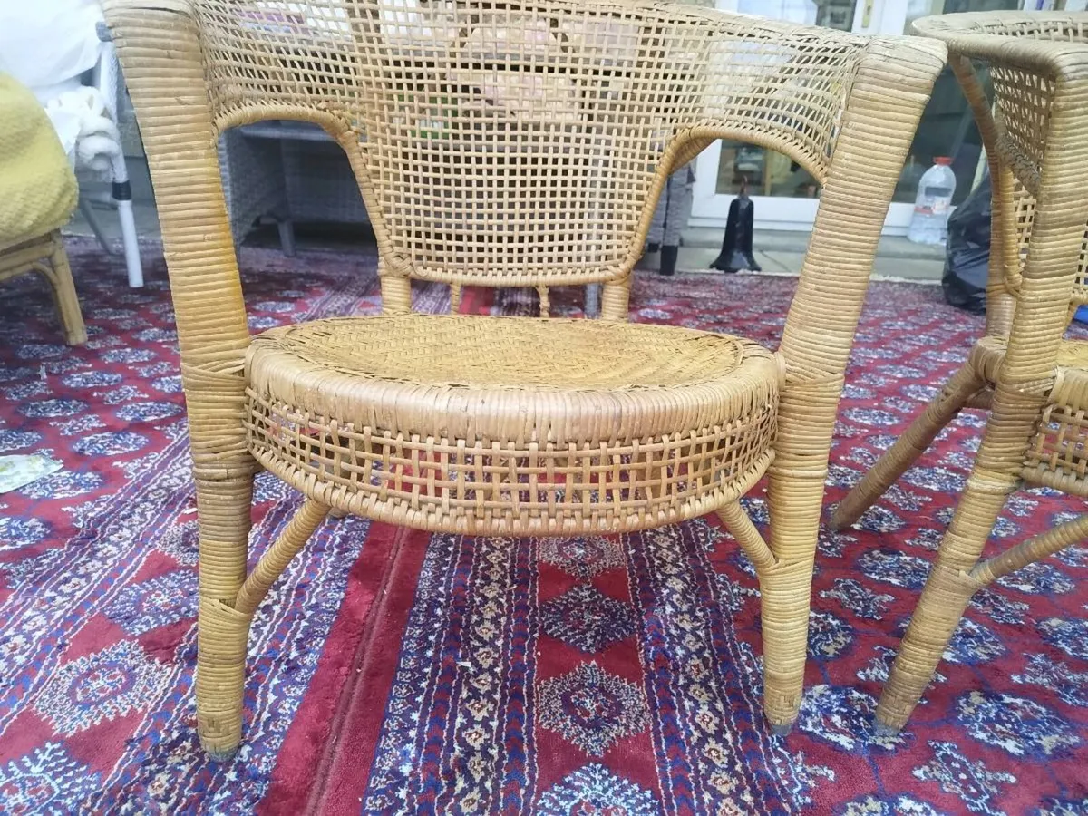 Vintage Ratan Tub Chairs - Image 4