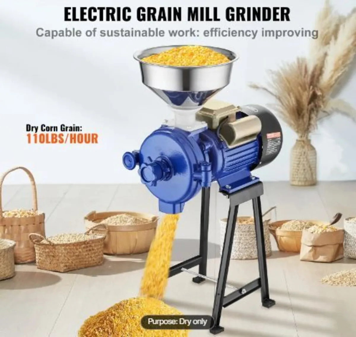 Electric Grain Mill Grinder, 3000W - Image 2