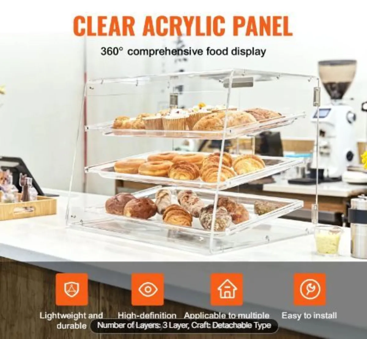 Pastry Display Case, 3-Tier Commercial - Image 3