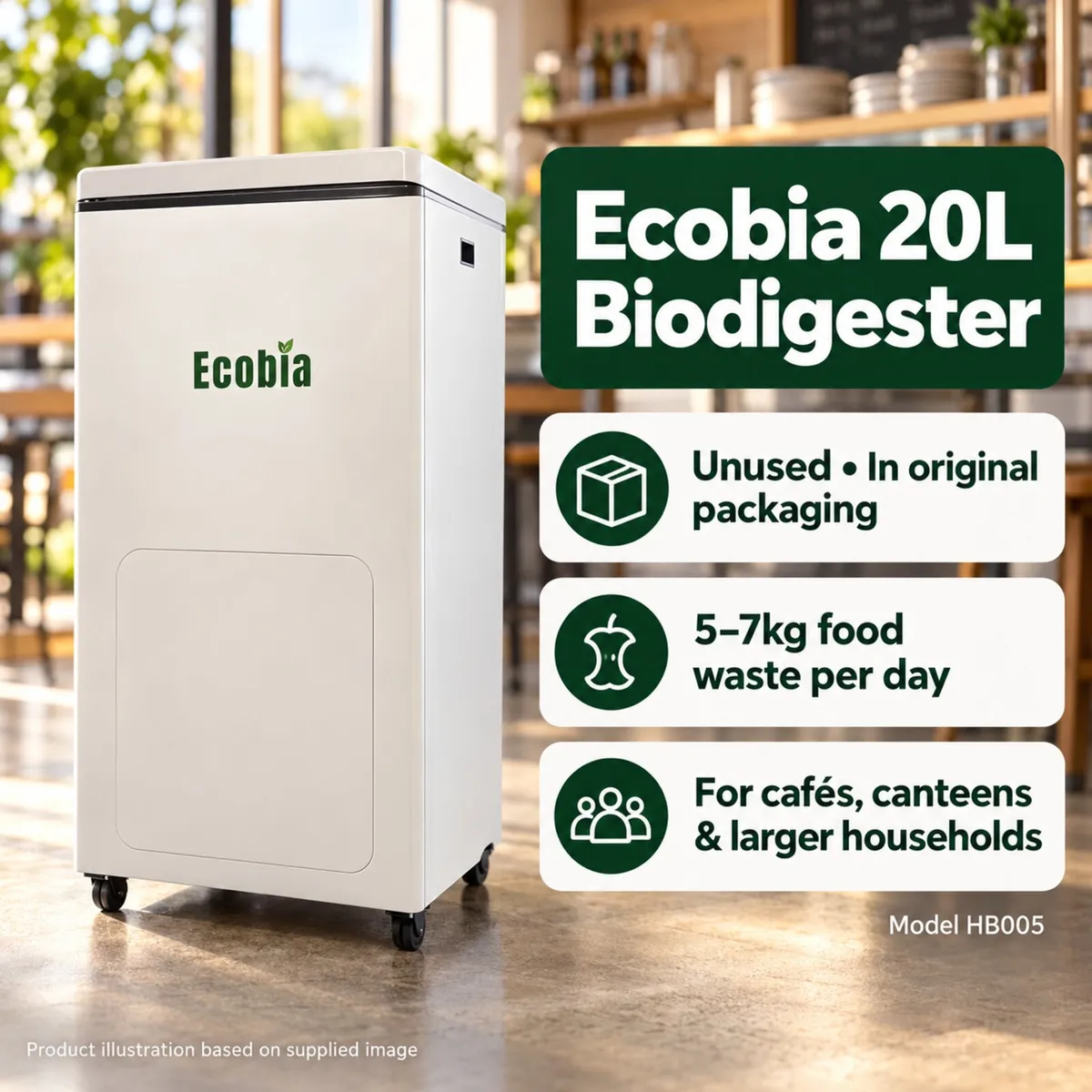 New 20 litre light commercial Biodigester