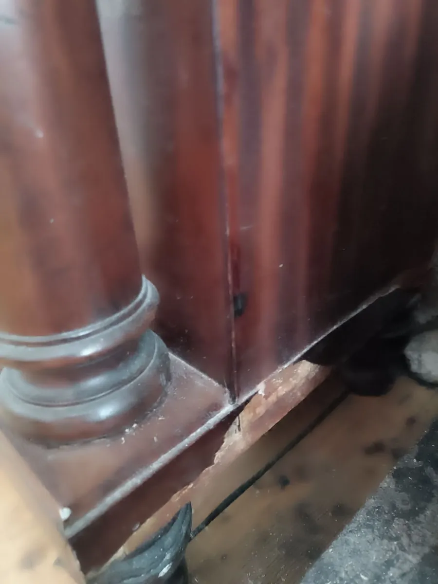 Antique book case.  original grooved shelves. - Image 3