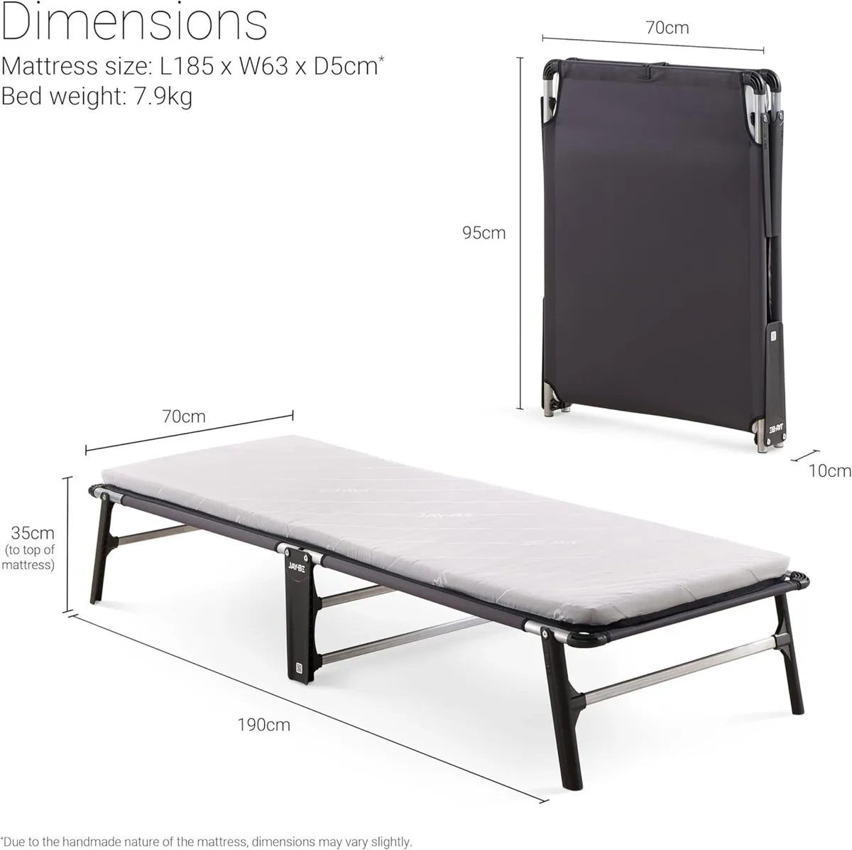 Compact Folding Bed with E-Fibre Mattress - Image 3