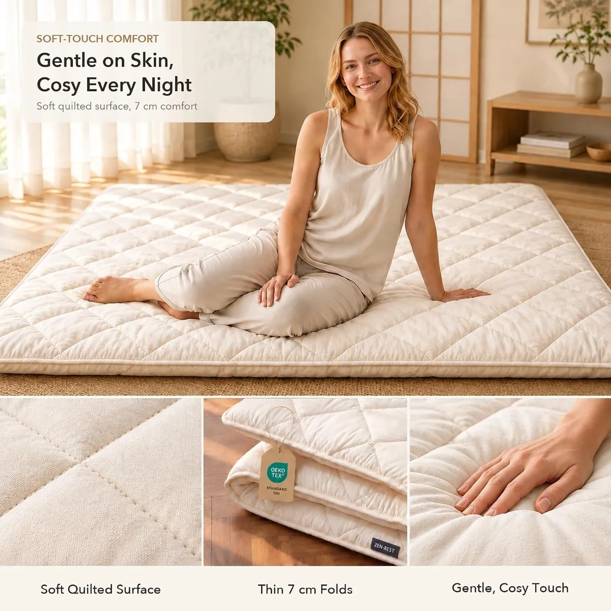 7 Layer Japanese Futon Mattress Firm Shikibuton - Image 4