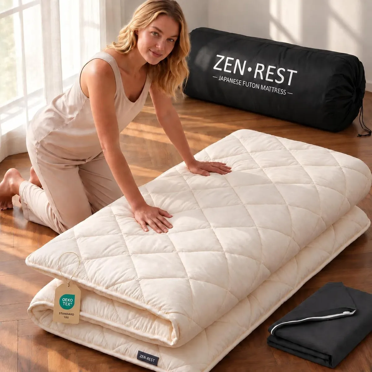 7 Layer Japanese Futon Mattress Firm Shikibuton - Image 1