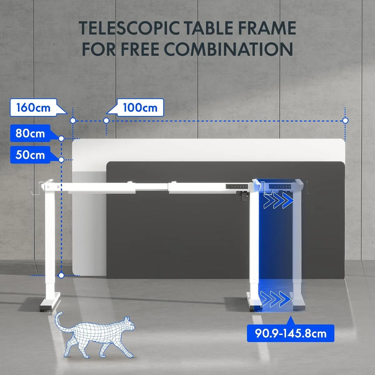Cylinee Electric Standing Desk Frame with Round - Image 4
