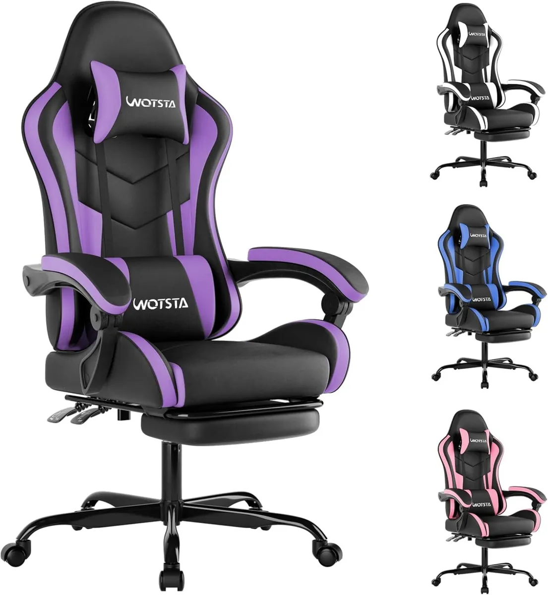 Gaming Chair with Footrest Ergonomic Computer - Image 1