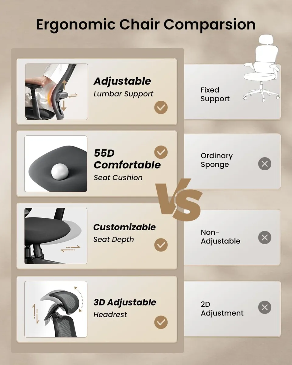 Ergonomic Office Chair with Adjustable Seat Depth - Image 3