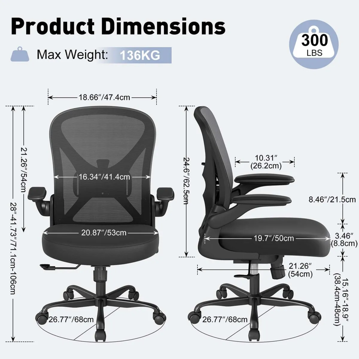Ergonomic Mesh Office Chair with Adjustable - Image 2