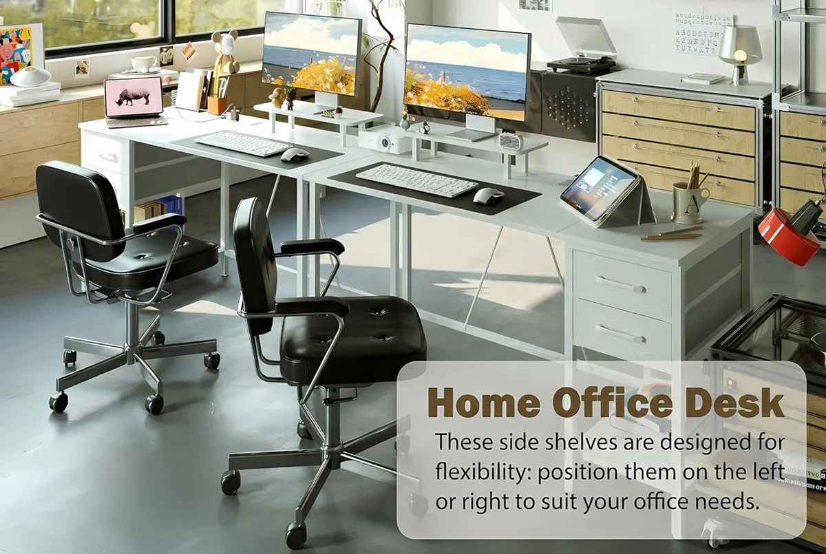 Computer Desk with Drawers Office Power Outlet - Image 4