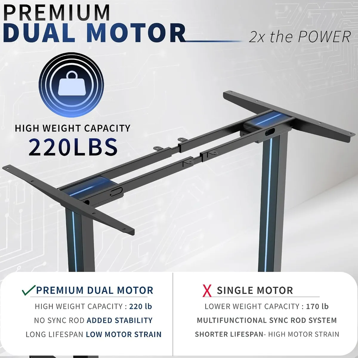 Electric Stand Up Desk Frame Diy Workstation Only - Image 4